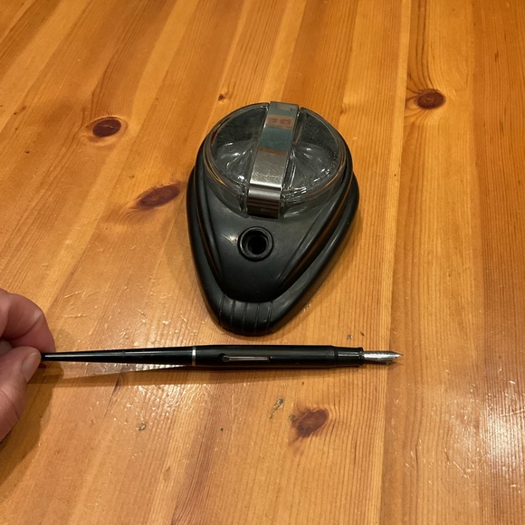 VINTAGE ESTERBROOK INKWELL & FOUNTAIN PEN 1930’s ART DECO BAKELITE INDUSTRIAL - Picture 8 of 9